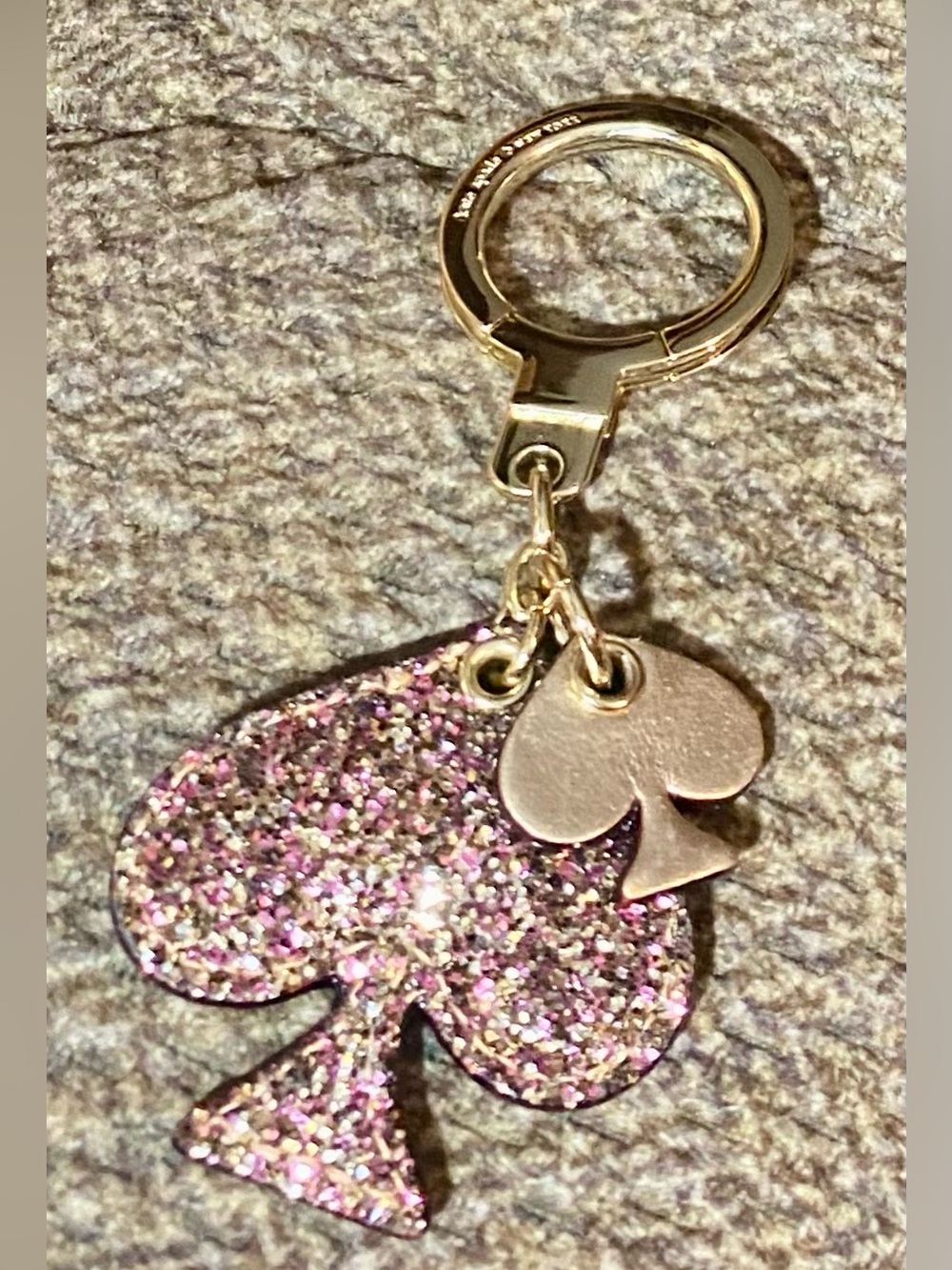 Kate Spade New York stacked spade glitter keychain/bag charm - Picture 4 of 4